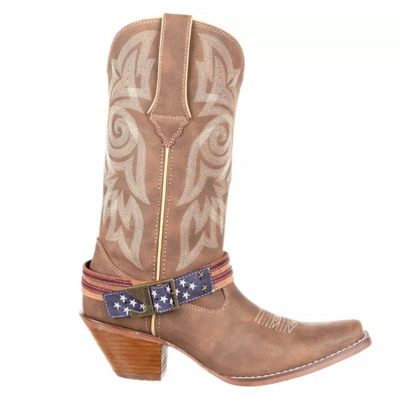 Durango Shoes - Durango Women's Brown Western Cowboy Boots with Decorative Star Strap